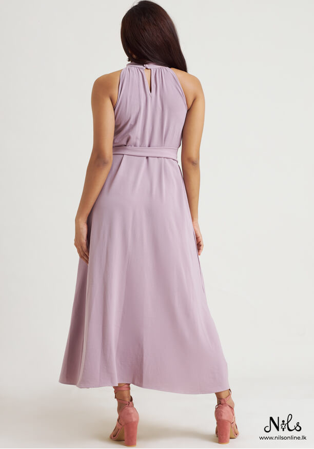 JORDANA TIERED HIGH NECK MAXI